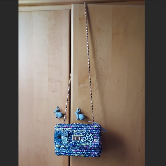 Fox's Boutique Colorful Tweed Purse with Applique - Picture 3 of 3